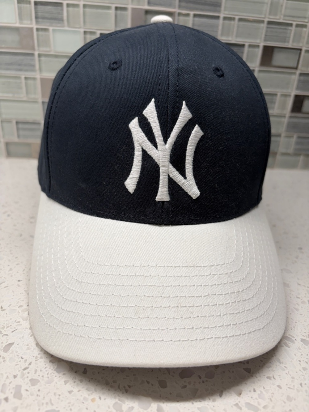 New York Yankees Navy & White Baseball Cap Hat with Adjustable Velcro Back
